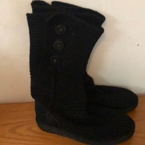 Black UGG knit boots